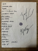 Signed Setlist